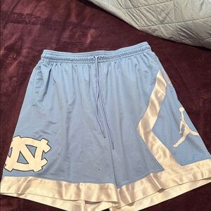 Jordan Men's Carolina Blue Basketball Shorts with White Accents